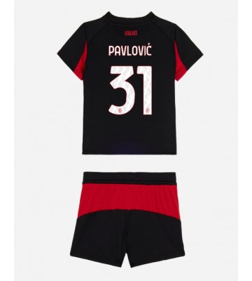 AC Milan Strahinja Pavlovic #31 Hjemmebanetrøje Børn 2025-26 Kortærmet (+ Korte bukser)